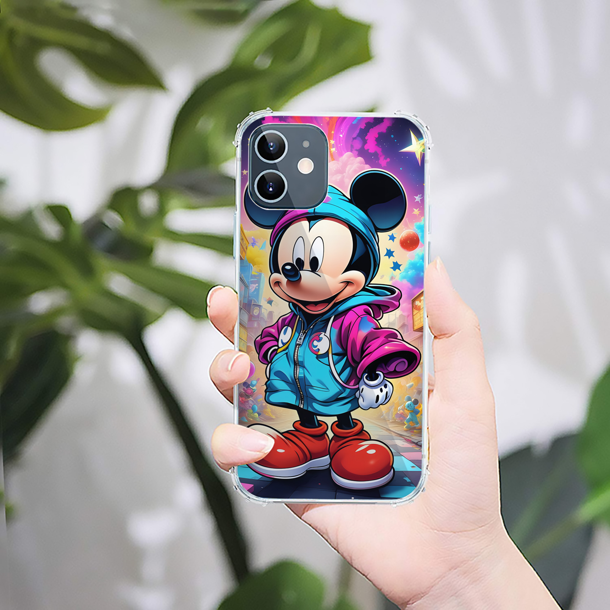 （画像用） ミッキーマウス Mickey Mouse 【iPhone 12シリーズ対応】透明スマホケース（クリアソフトケース）